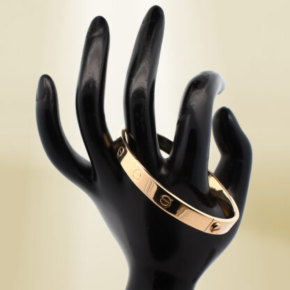 14K Yellow Gold Brand-Inspired Screw Type Bangle - Image 4