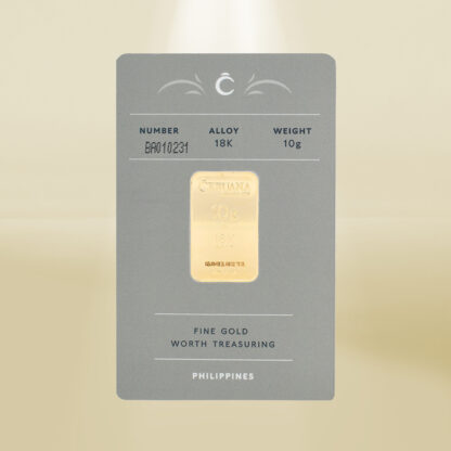 18K 10 Grams, Cebuana Lhuillier Gold Bar in Reyna Juana Design - Image 2
