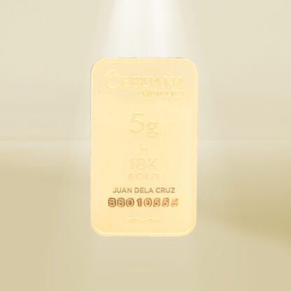 18K 5 Grams, Cebuana Lhuillier Personalized Gold Bar in Reyna Juana Design - Image 4