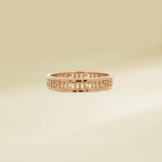 18K Yellow Gold Ladies' Ring Greek Pattern Design