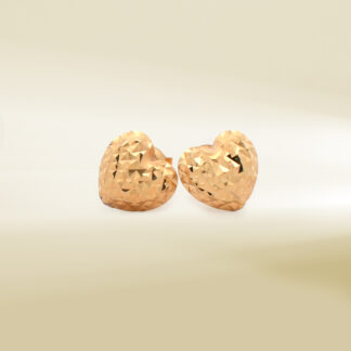 18K Yellow Gold Heart Design Earrings