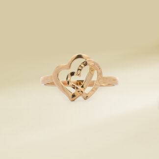 18K Yellow Gold Ladies' Ring Heart Design