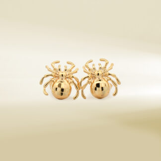 18K Yellow Gold Spider Design Earrings
