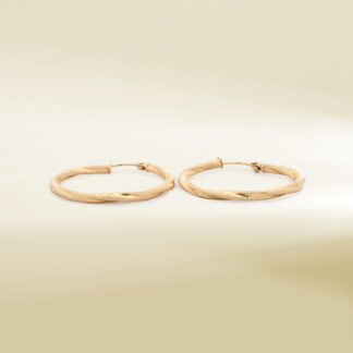 18K Yellow Gold Twisted Hoop Earrings