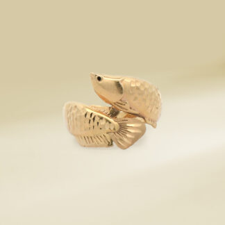 18K Yellow Gold Ladies' Ring Arowana Fish Design