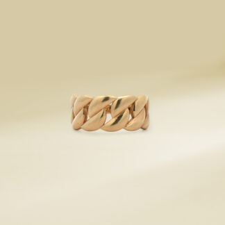 18K Yellow Gold Ladies' Ring Curb Design