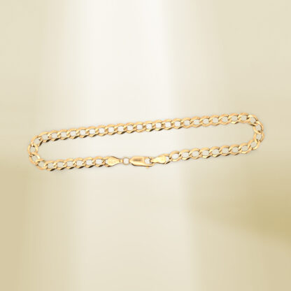 18K Yellow Gold Curb Chain Bracelet - Image 3