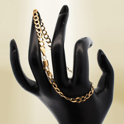 18K Yellow Gold Curb Chain Bracelet - Image 4