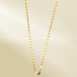 14K Yellow Gold Flat Mariner Chain Necklace