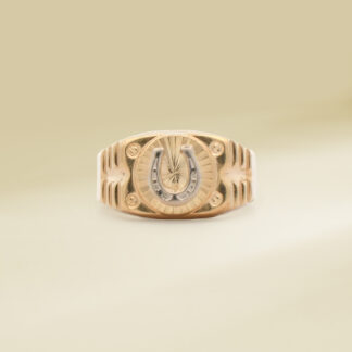 18K Two-Tone Gents' Ring Signet Design