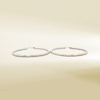 14K Two-Tone Hoop Earrings