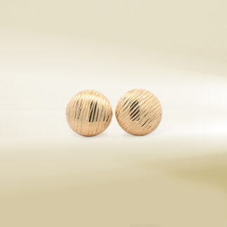 14K Yellow Gold Circle Textured Earrings