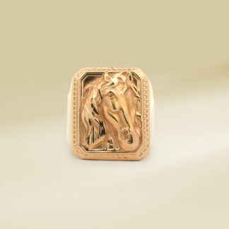 18K Yellow Gold Gents' Ring Horse Design