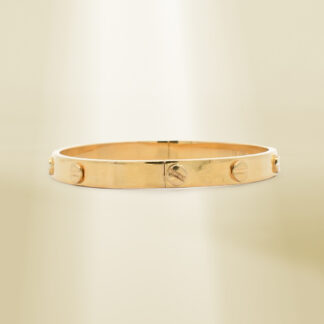 18K Yellow Gold Brand-Inspired Bangle