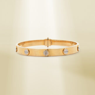 18K Two-Tone Brand-Inspired Bangle