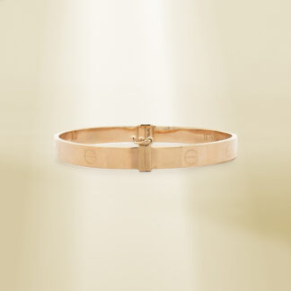 18K Yellow Gold Brand-Inspired Bangle