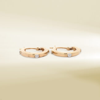 14K Two-Tone Mini Hoop Earrings