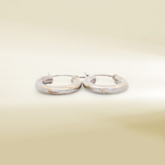 14K White Gold Mini Hoop Earrings