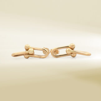 18K Yellow Gold Dangling Brand-Inspired Earrings