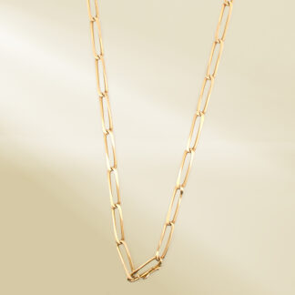 18K Yellow Gold Paperclip Chain Necklace