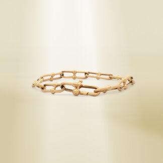 18K Yellow Gold Flat Chain Brand-Inspired Bracelet