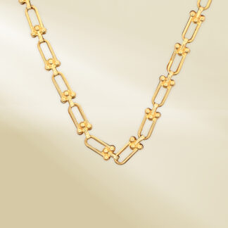 18K Yellow Gold Brand-Inspired Necklace