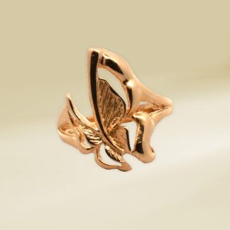 18K Yellow Gold Ladies' Ring Butterfly