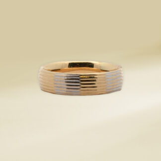 18K Yellow Gold Line Design Ladies' Ring