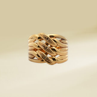 18K Yellow Gold Braided Design Ladies' Ring