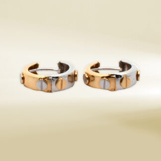 18K Two-Tone Mini Hoop Earrings