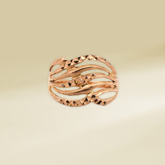 18K Yellow Gold Wave Design Ladies' Ring