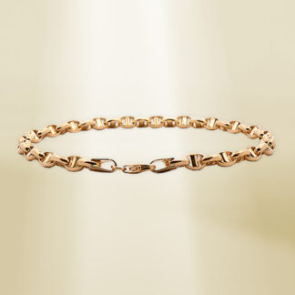18K Yellow Gold Coffee Bean Chain Bracelet