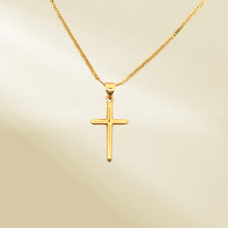 18K Yellow Gold Mariner Chain Necklace with Cross Pendant