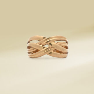 18K Yellow Gold Ladies' Ring Braided Infinity Design