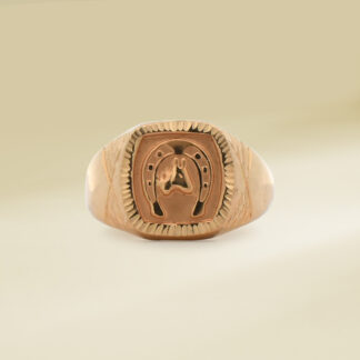 18K Yellow Gold Gents' Ring Horse Signet Design