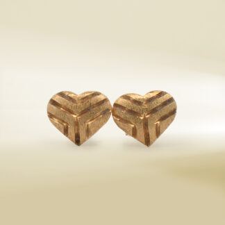 18K Yellow Gold Heart Design Earrings