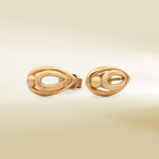 18K Yellow Gold Teardrop Design Earrings