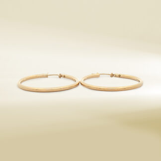 18K Yellow Gold Hoop Design Earrings