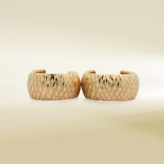 18K Yellow Gold Chunky Hoop Design Earrings