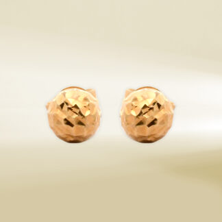18K Yellow Gold Ball Design Stud Earrings