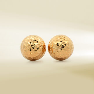 18K Yellow Gold Half Ball Design Earrings