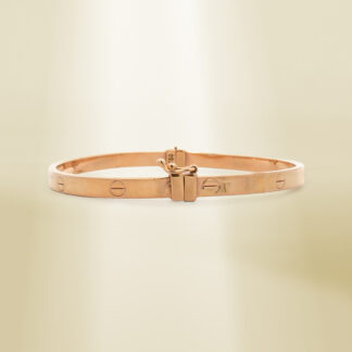 18K Yellow Gold Brand-Inspired Bangle