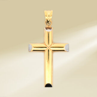 18K Two-Tone  Cross  Pendant