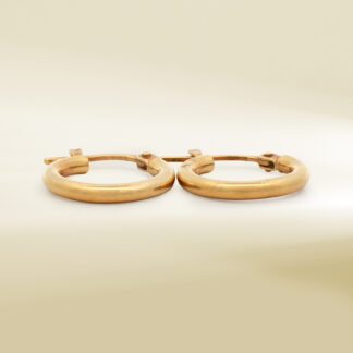 18K Yellow Gold Mini Hoop Design Earrings