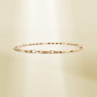 18K Yellow Gold Figaro Chain Bracelet