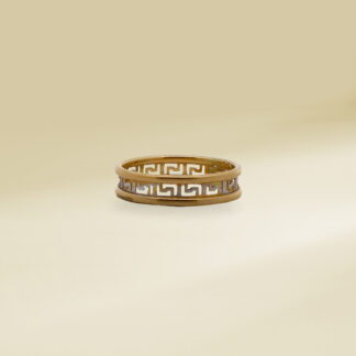 18K Two-Tone Greek Design Ladies' Ring