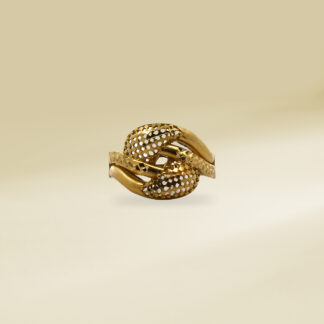 18K Yellow Gold Dome Design Ladies' Ring