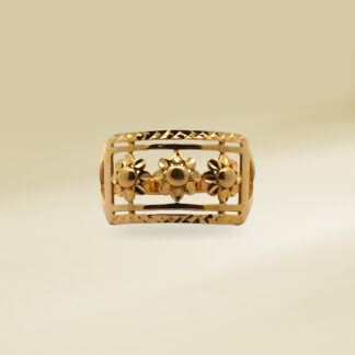 18K Yellow Gold Flower Design Ladies' Ring