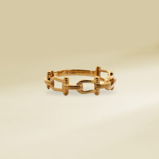 18K Yellow Gold Brand-Inspired Ladies' Ring