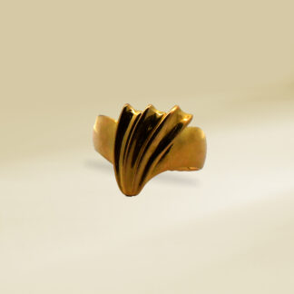 18K Yellow Gold Dome Design Ladies' Ring